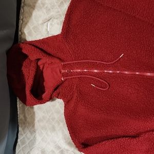 Womens Champion Medium Red Fuzzy Jacket